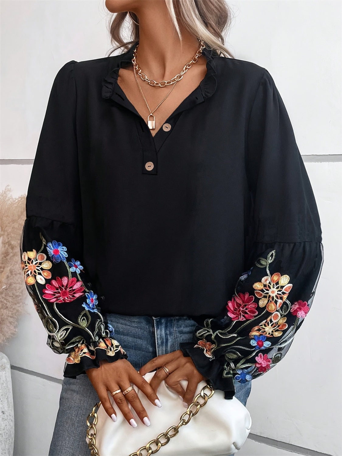 Petal Embroidered Blouse