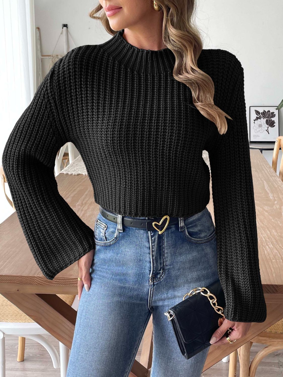 Frosted Grace Mock Neck Sweater