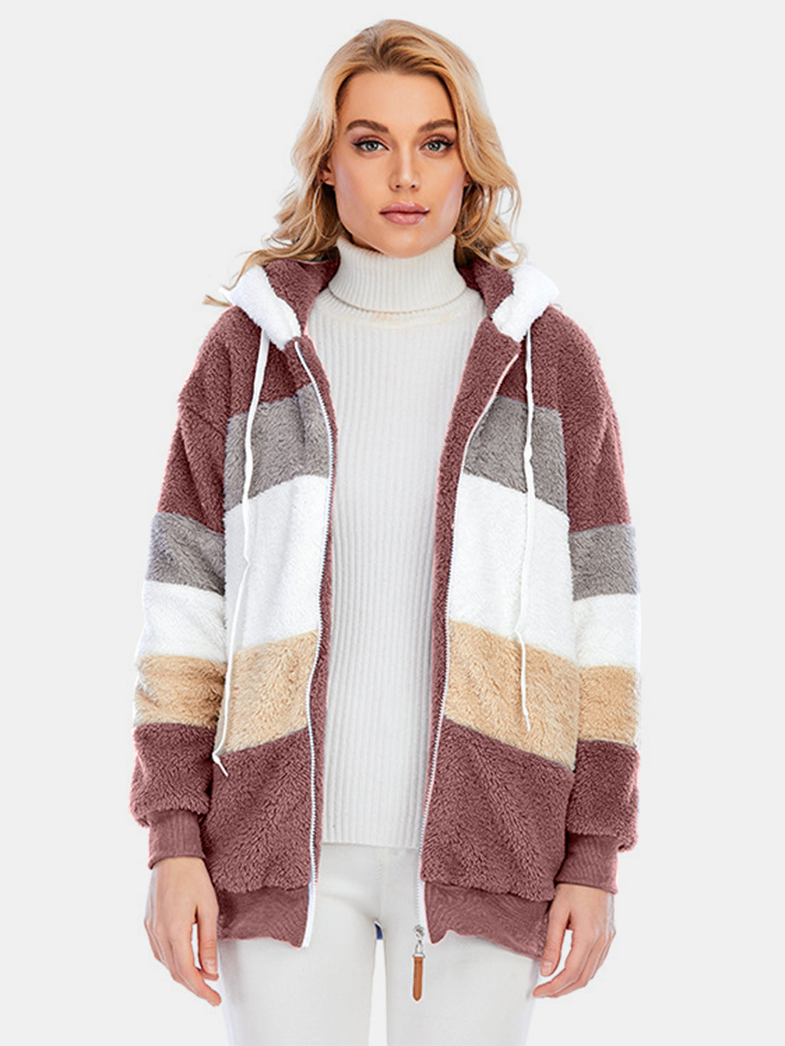 Everleigh Color Block Sherpa Hoodie