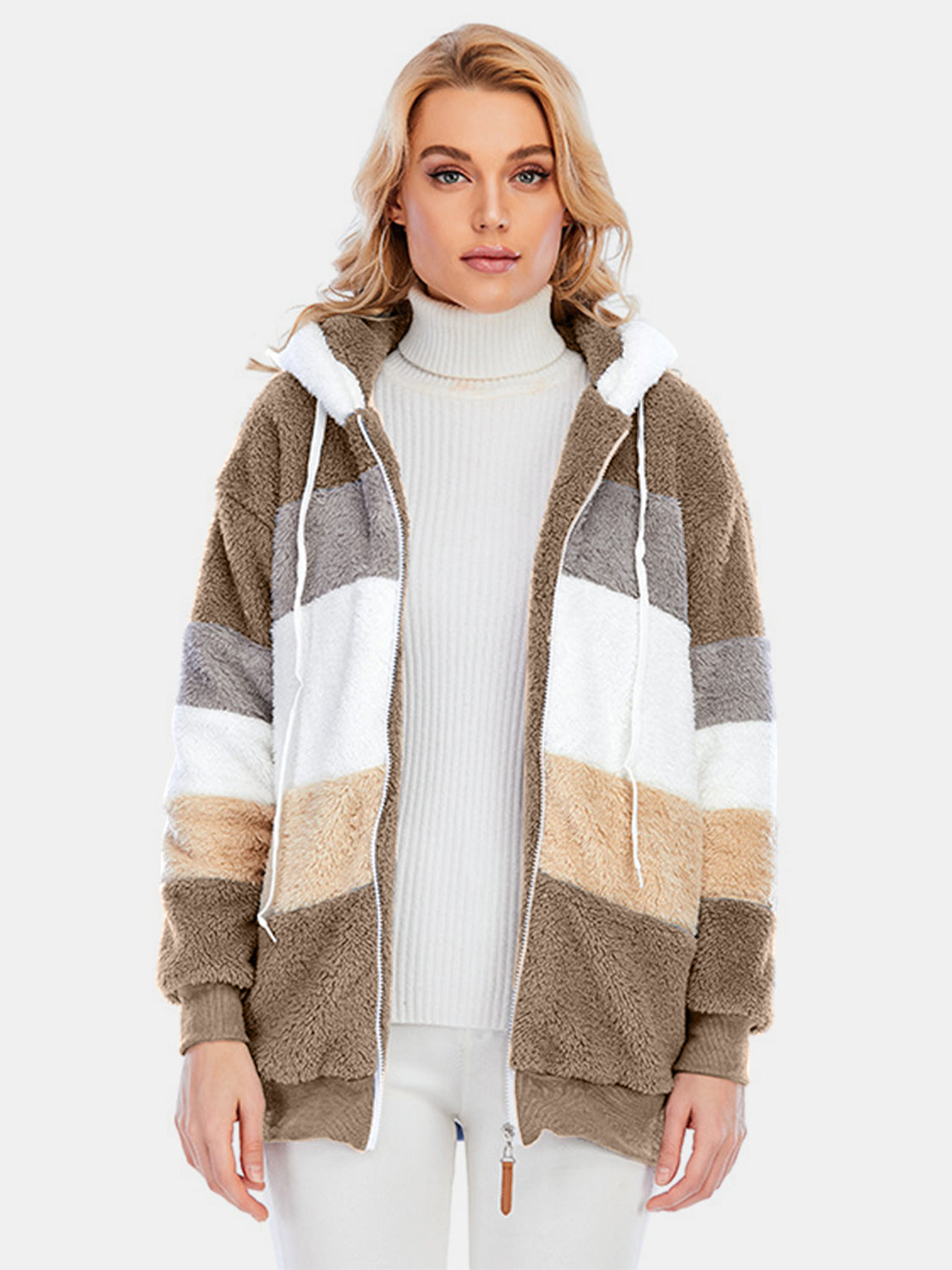 Everleigh Color Block Sherpa Hoodie