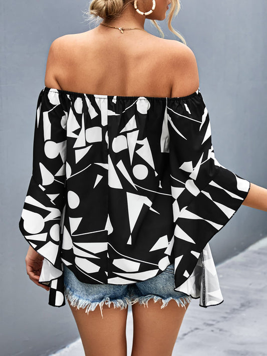 Mystic Maze Off-Shoulder Blouse