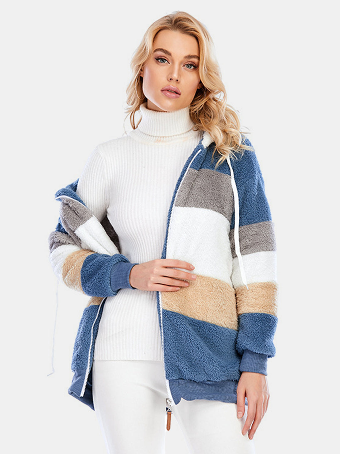Everleigh Color Block Sherpa Hoodie