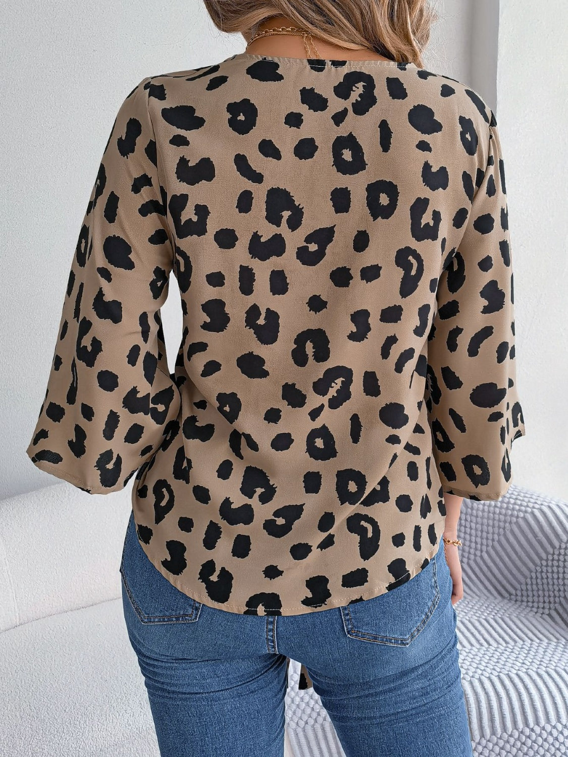 Panthera Charm V-Neck Blouse