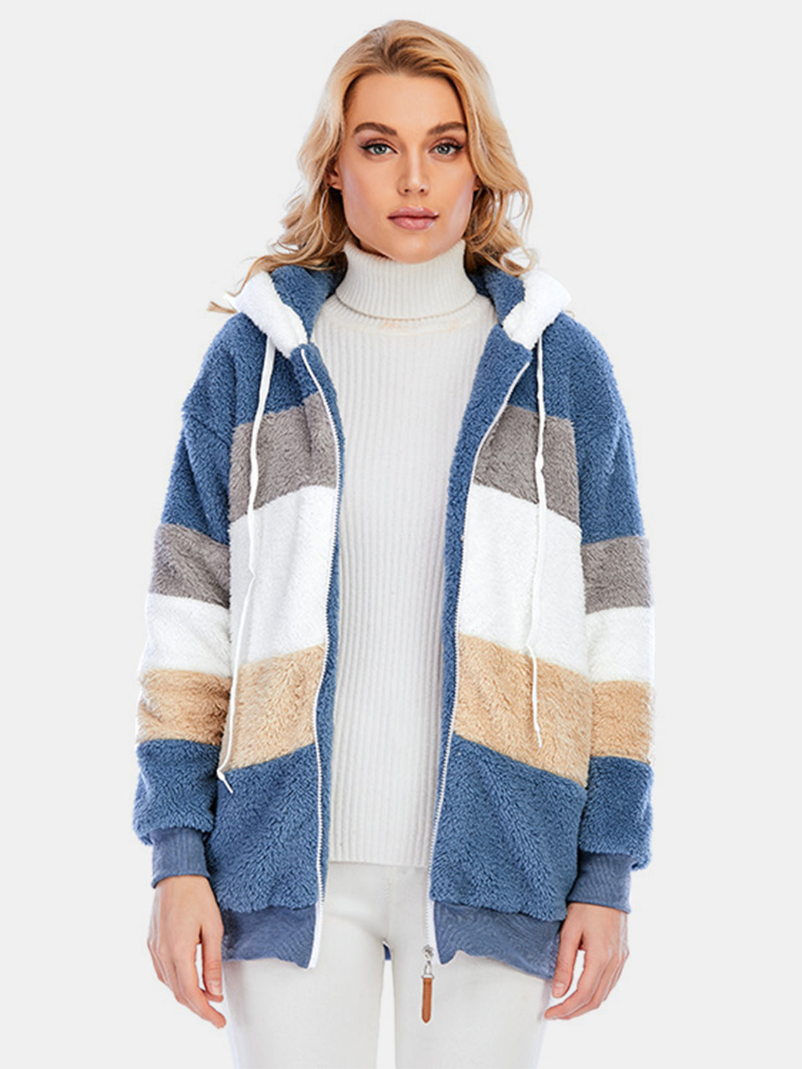 Everleigh Color Block Sherpa Hoodie