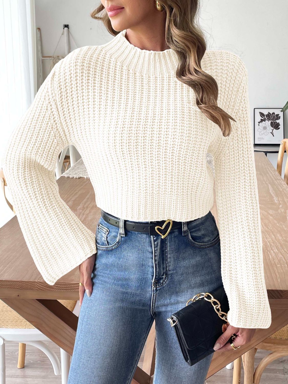 Frosted Grace Mock Neck Sweater