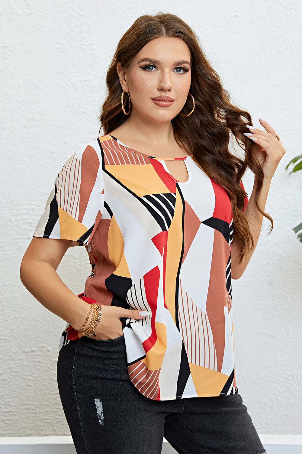 Claire Color Rush Cutout Blouse