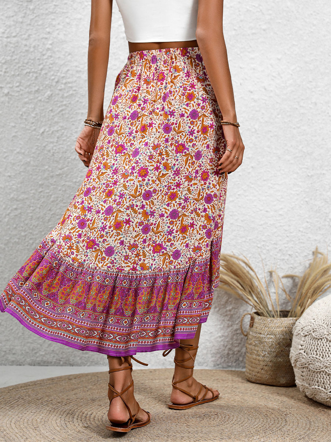 Rich Garden High-Low Skirt