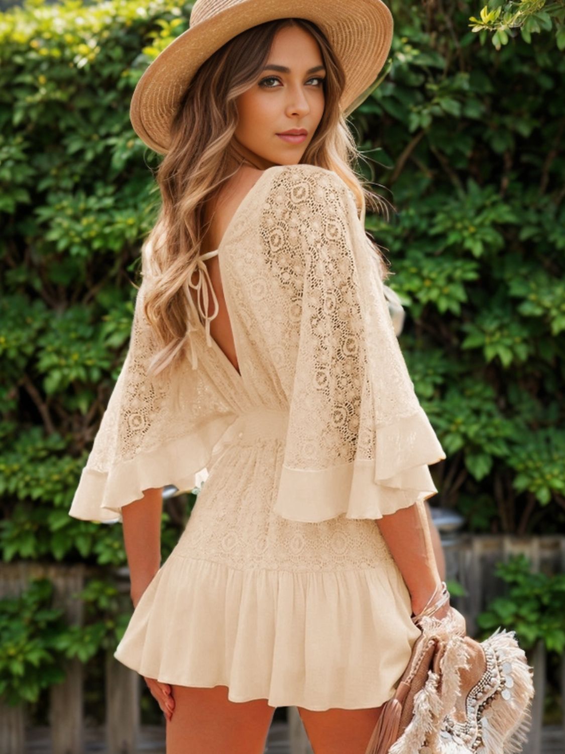 Lace Adoration Cutout Mini Dress