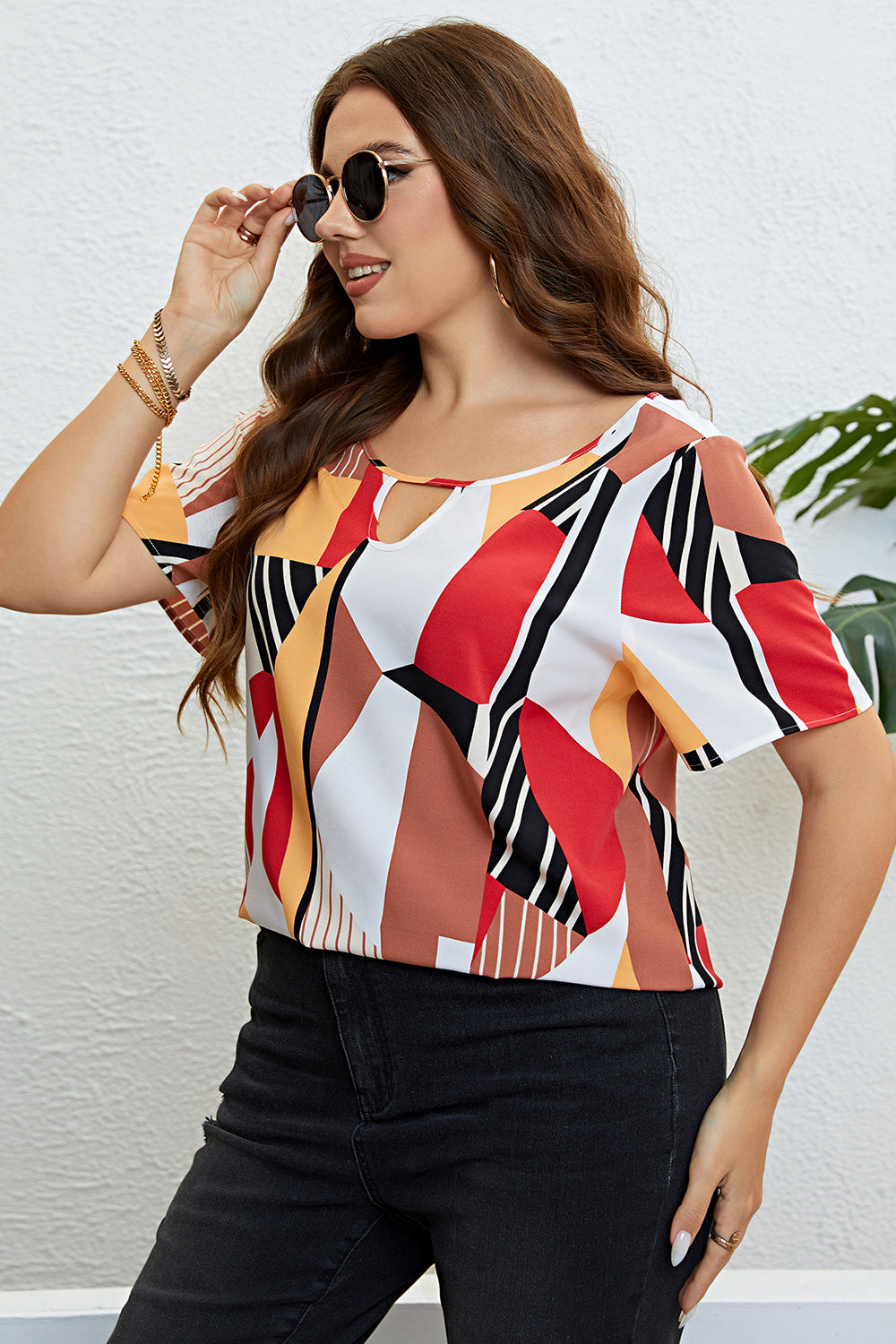 Claire Color Rush Cutout Blouse