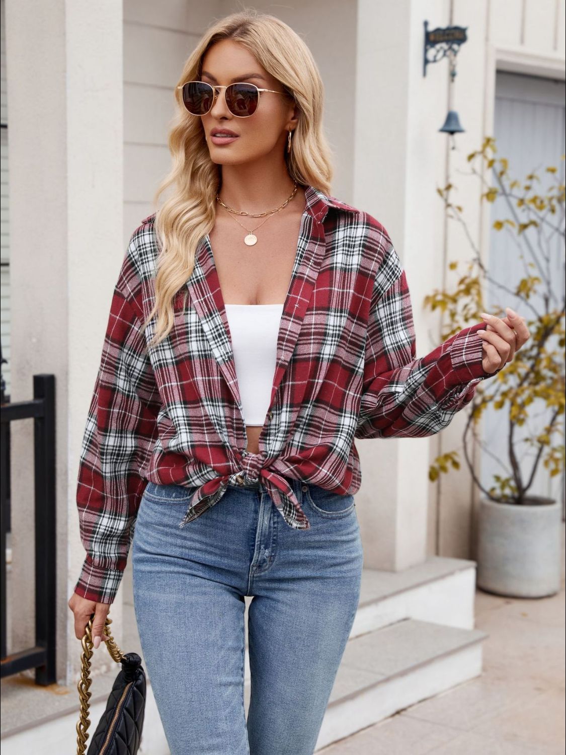 Clara Rustic Plaid Essential Top