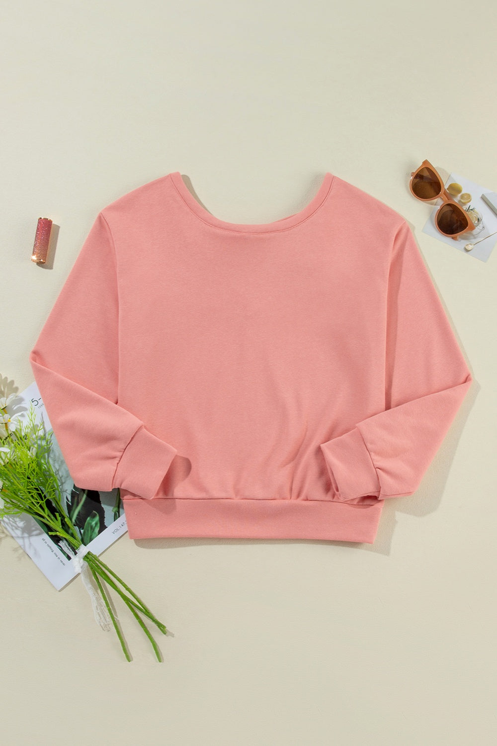 Bow Accent Cozy Sweatshirt