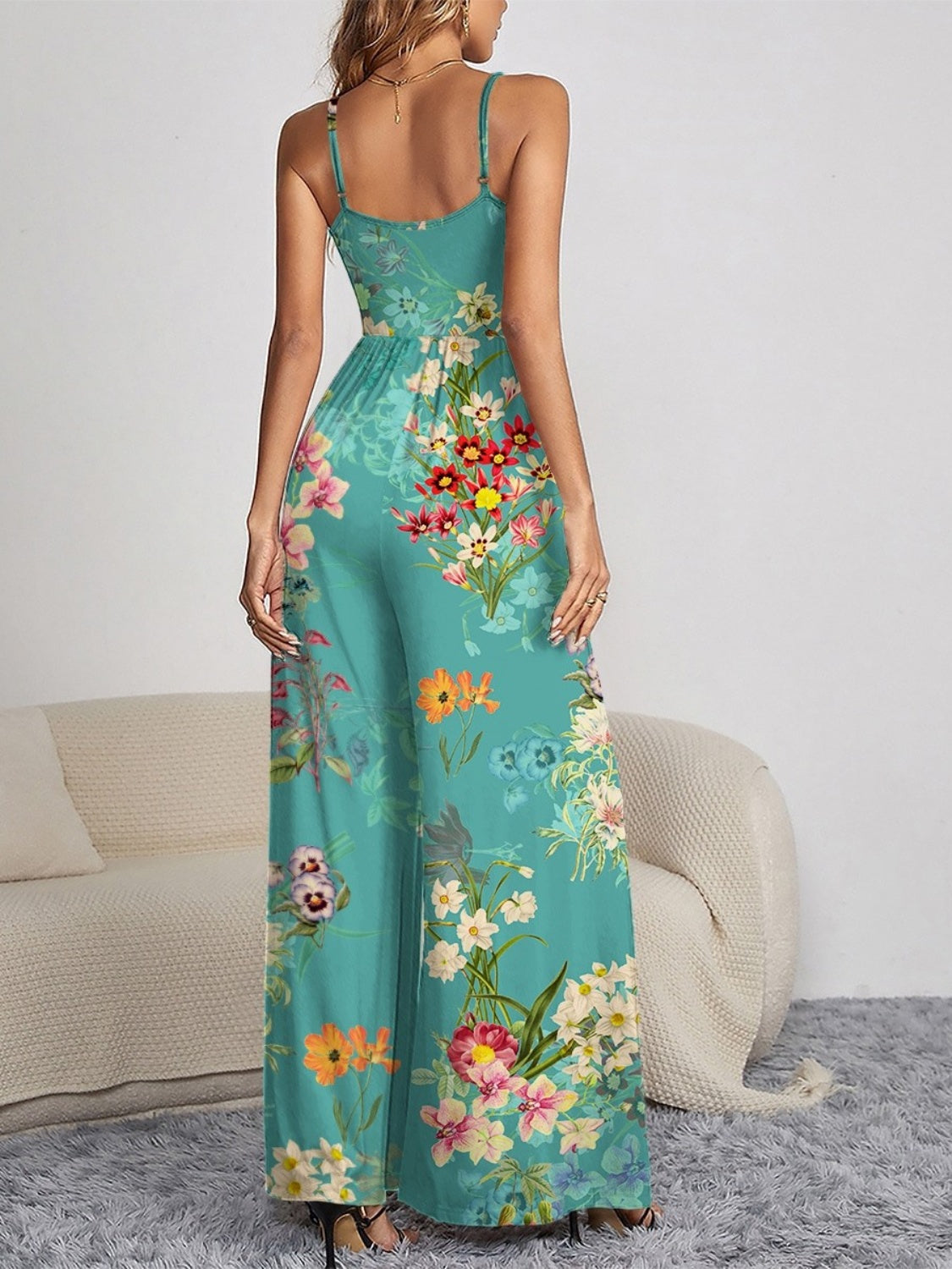 Buttoned Beauty Wide Leg Jumpsuit