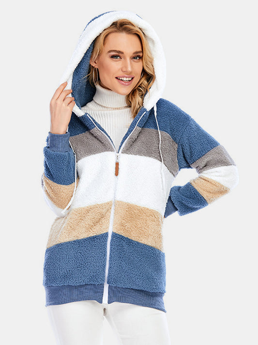 Everleigh Color Block Sherpa Hoodie
