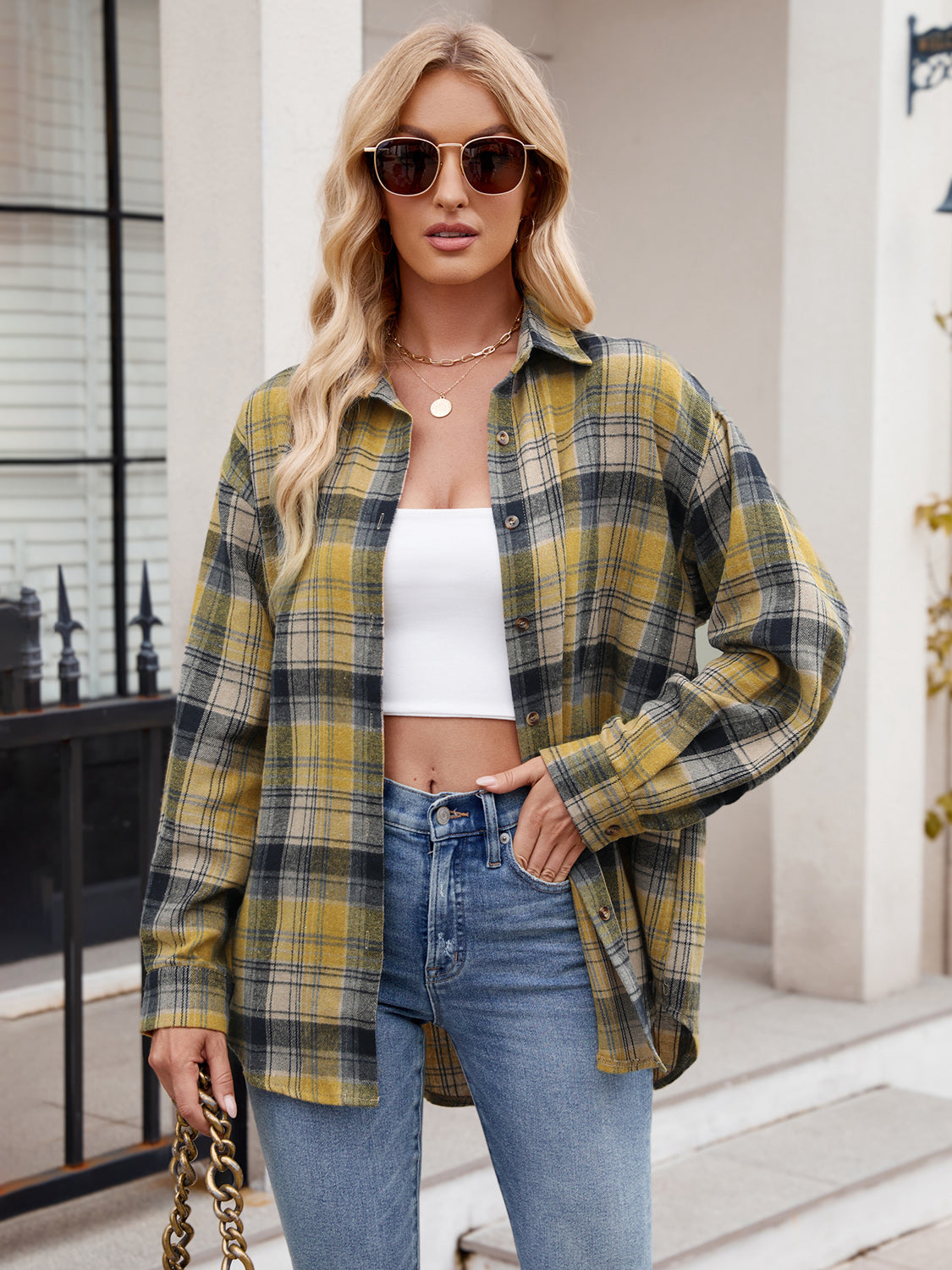 Clara Rustic Plaid Essential Top