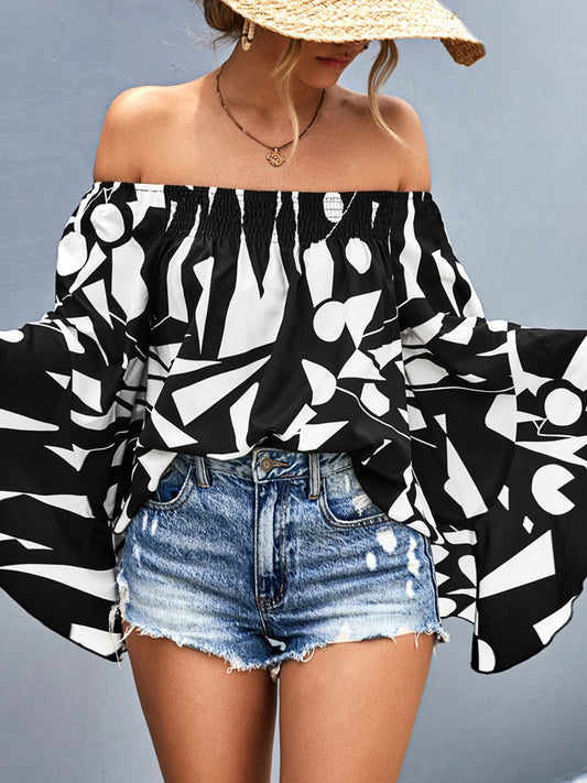 Mystic Maze Off-Shoulder Blouse