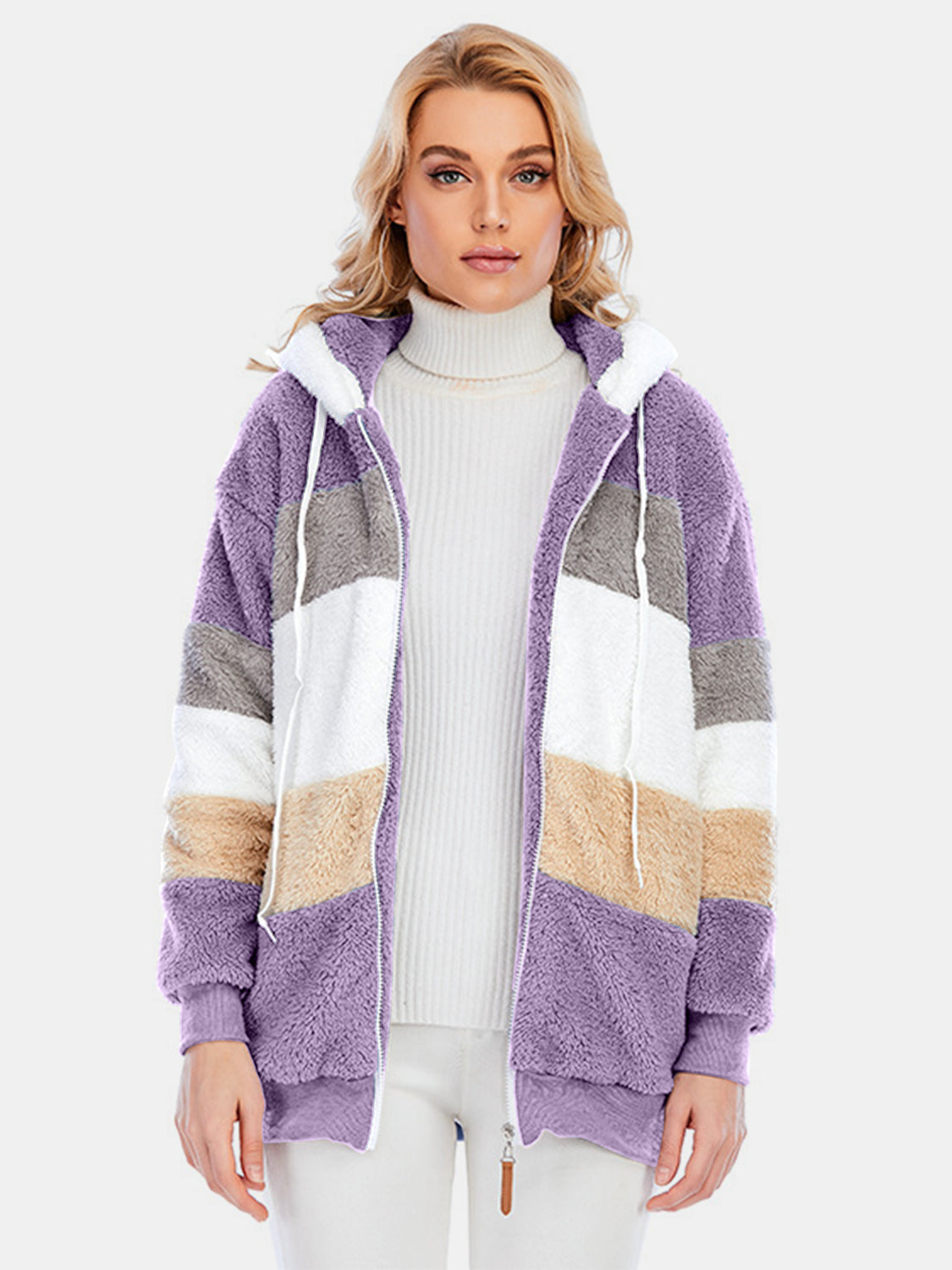 Everleigh Color Block Sherpa Hoodie