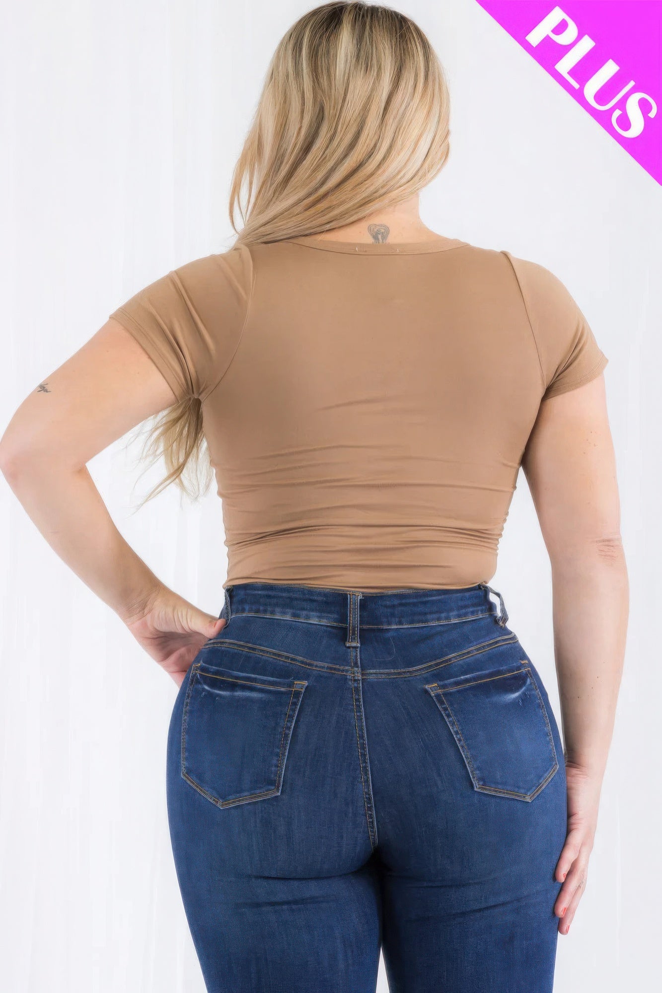 Split Charm Casual Curve Bodysuit