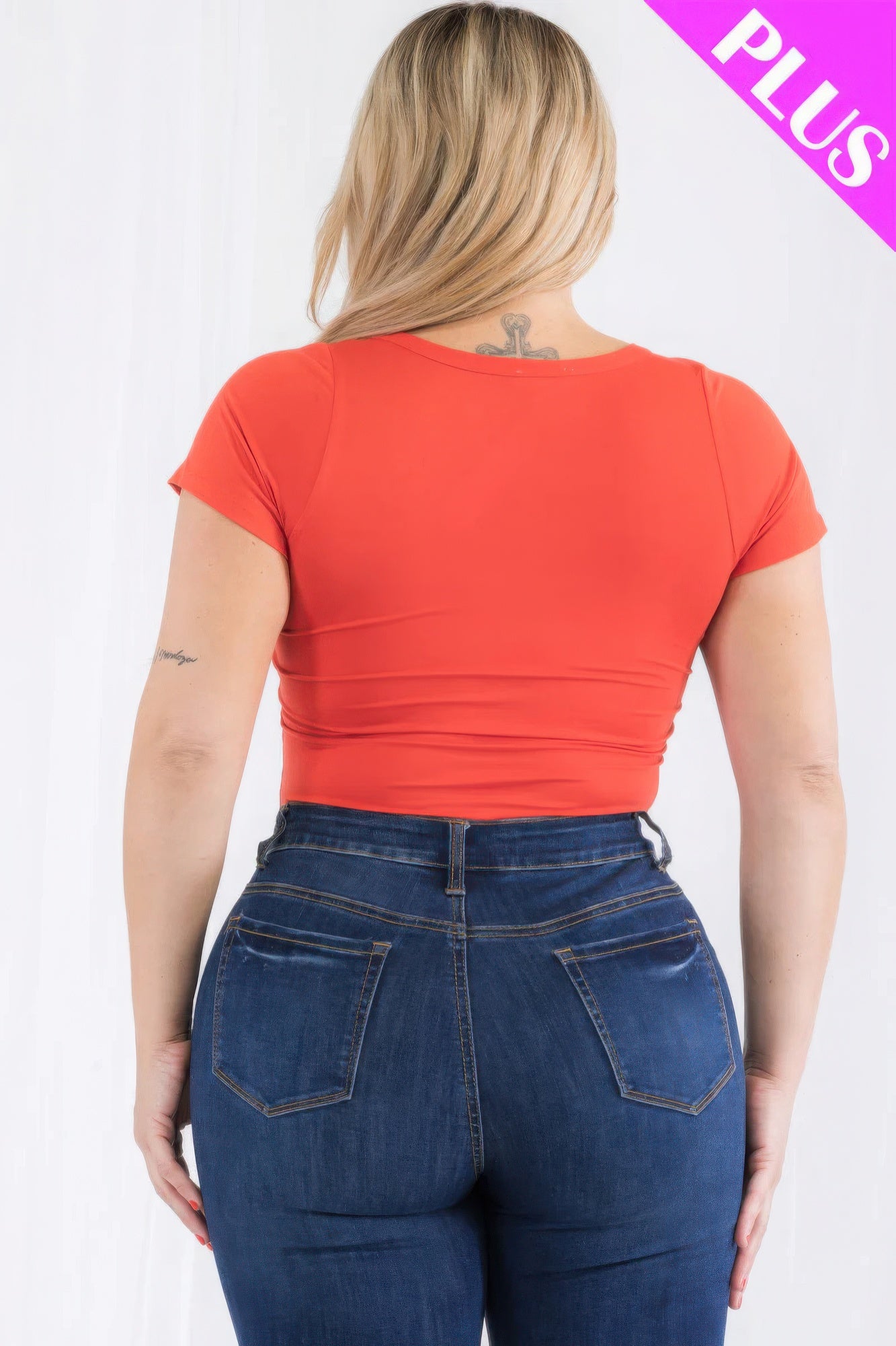 Split Charm Casual Curve Bodysuit