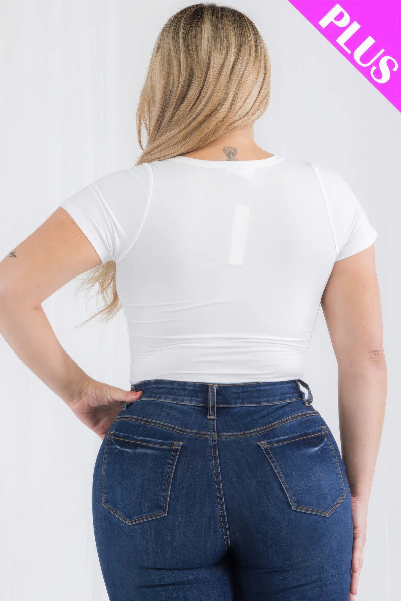 Split Charm Casual Curve Bodysuit