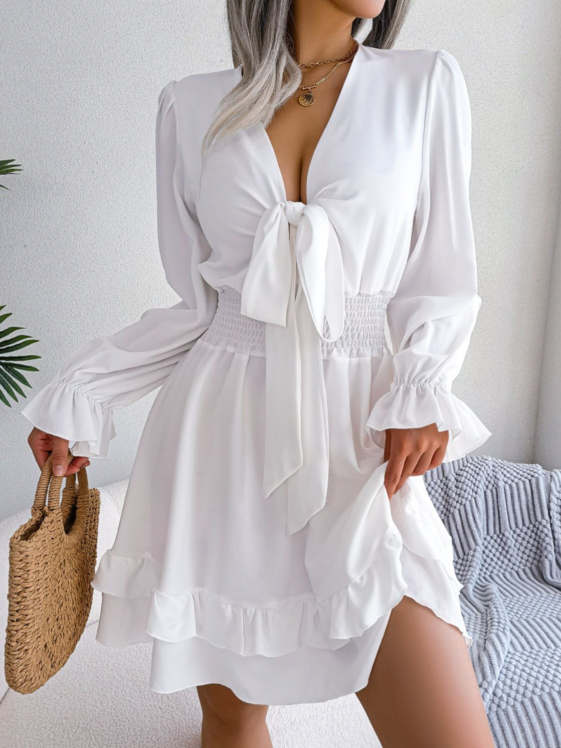 Knot in Bloom Smocked Waist Dress