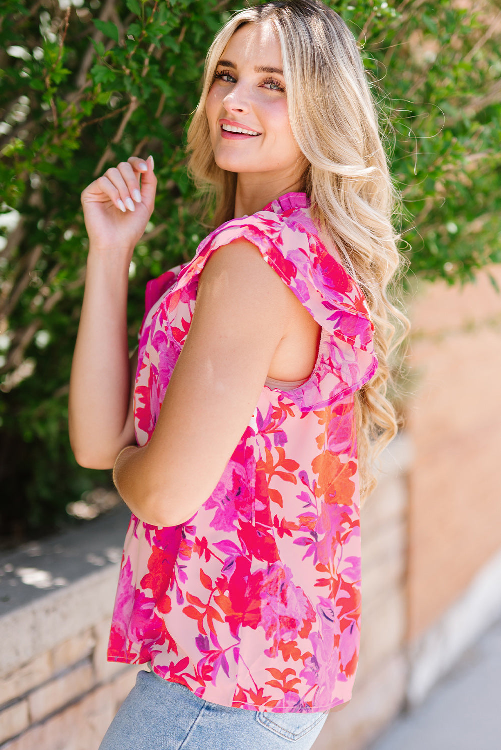 Floral Finesse Cap Sleeve Top