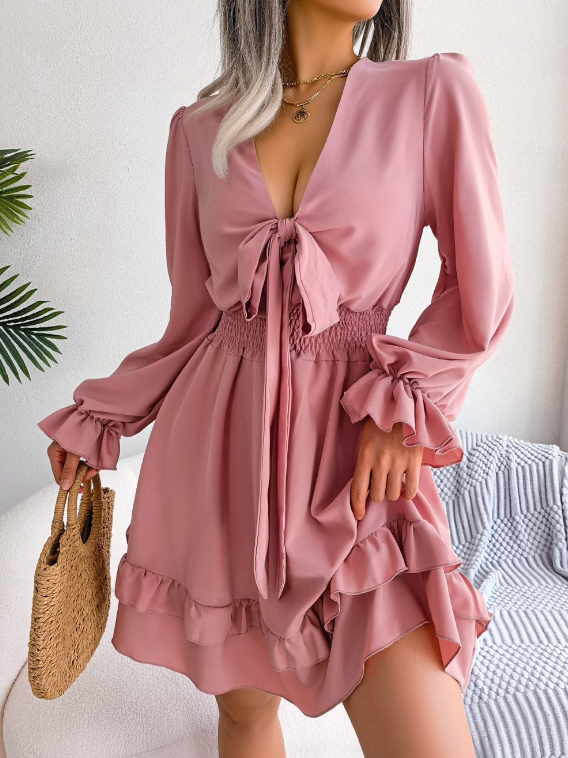 Knot in Bloom Smocked Waist Dress