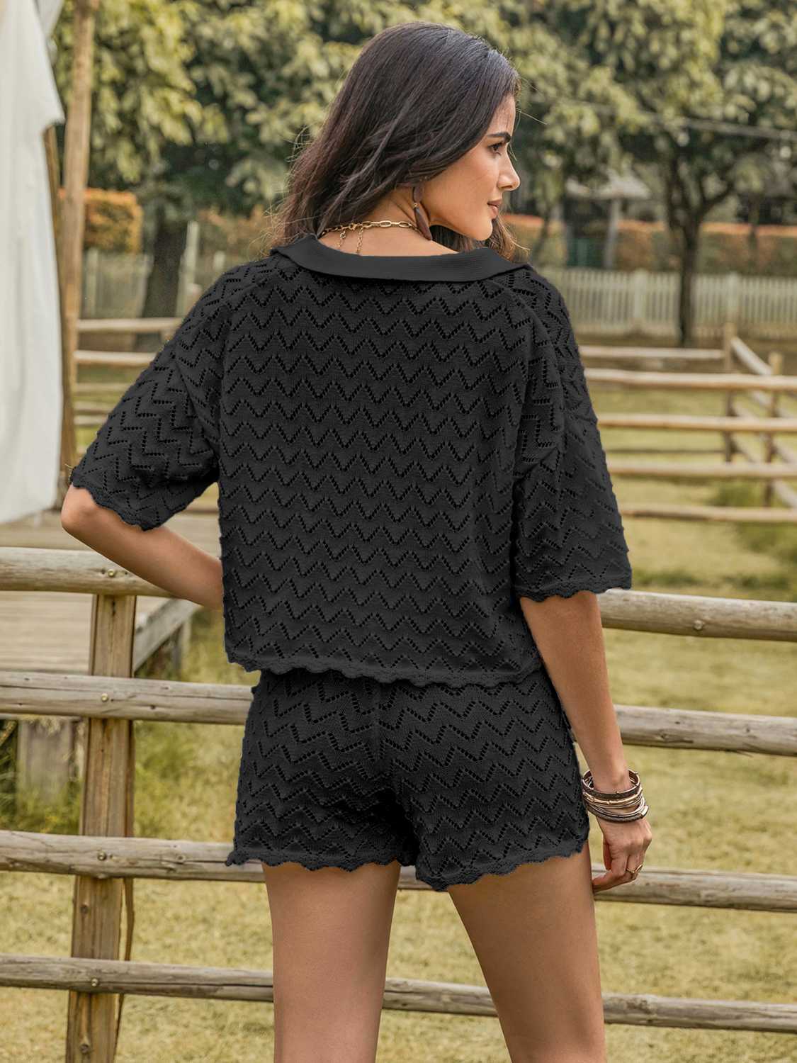 Allure Eyelet Shorts Set