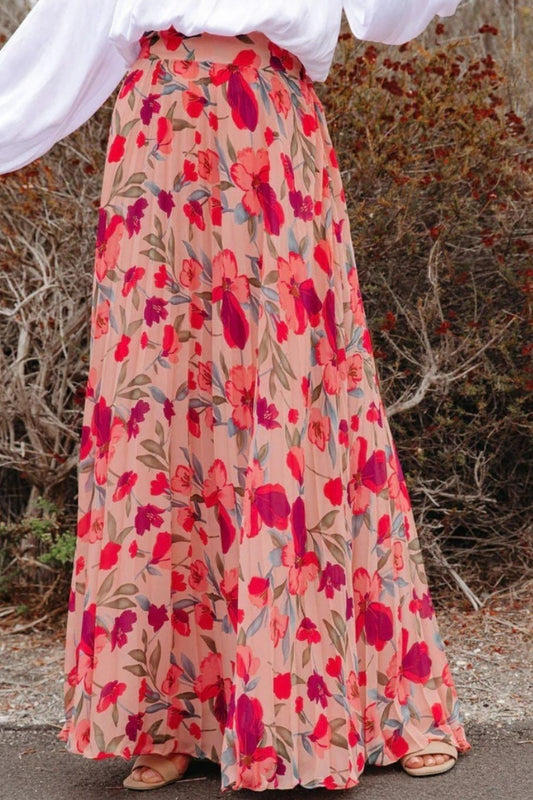 Strawberry Fields Pleated Maxi Skirt
