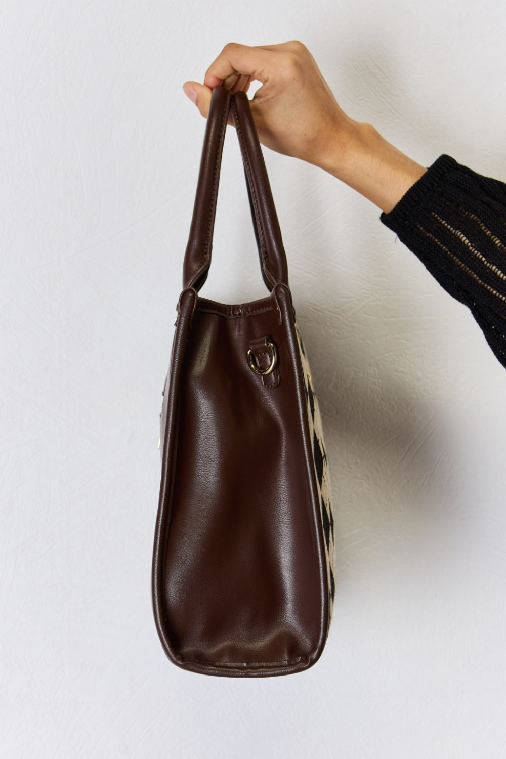 Belle Argyle Vegan Leather Handbag