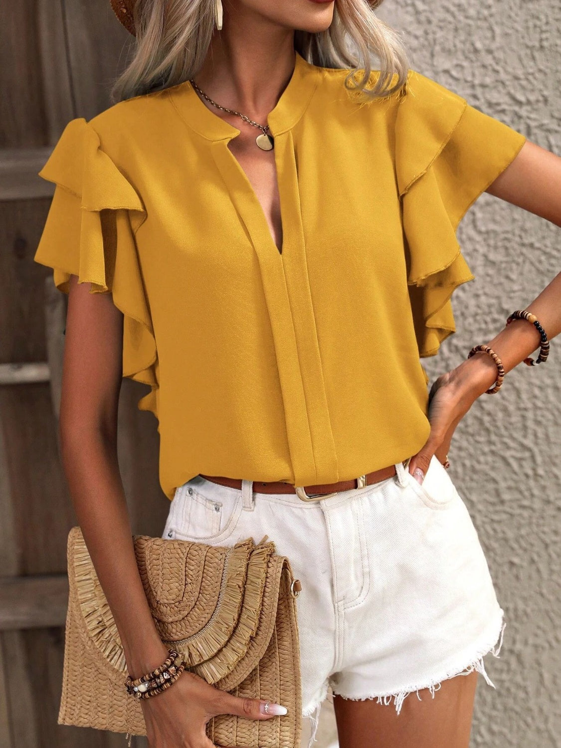 Victoria Ruffle Sleeve Top