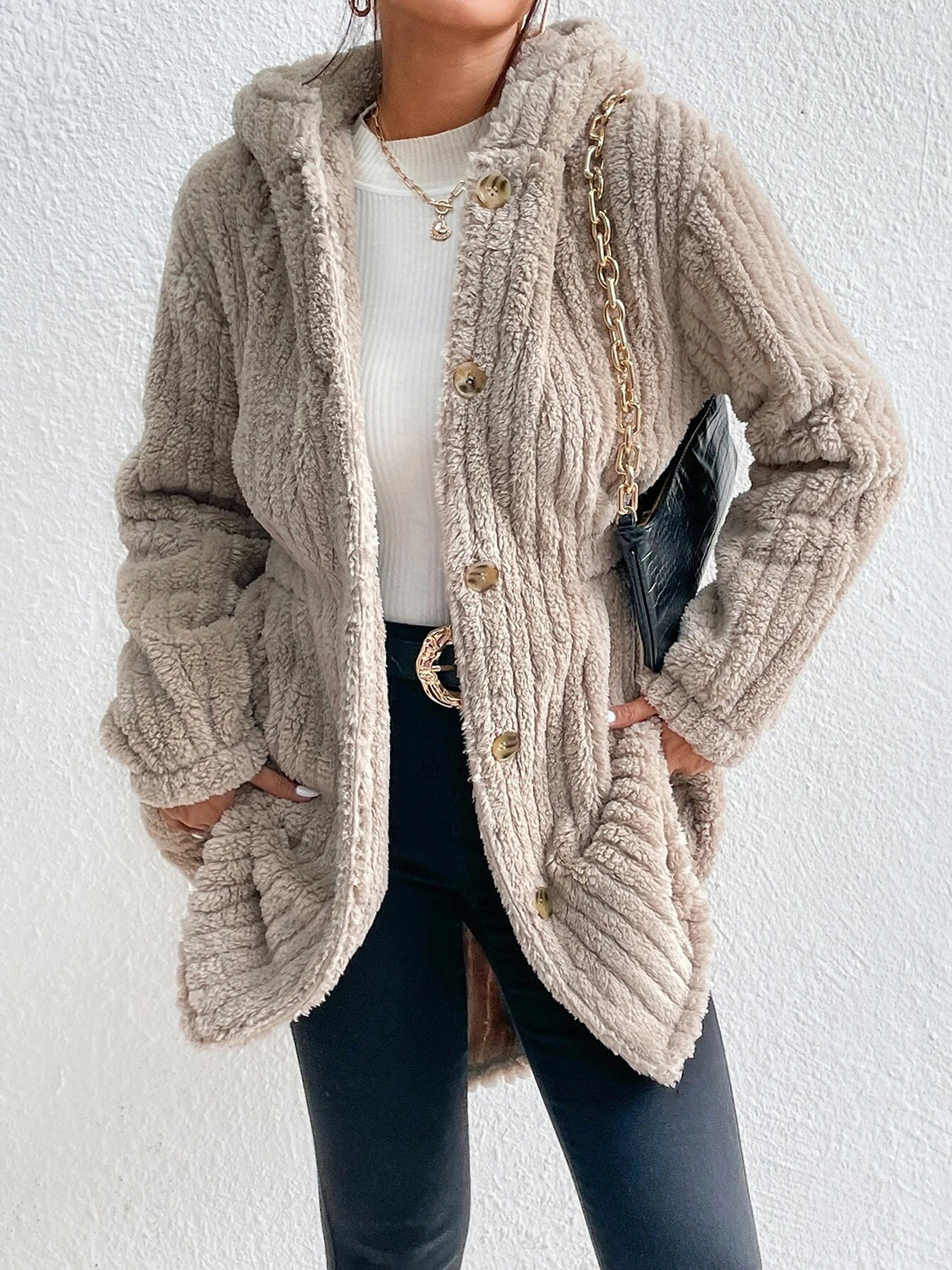 Milan Ribbed Plush Coat