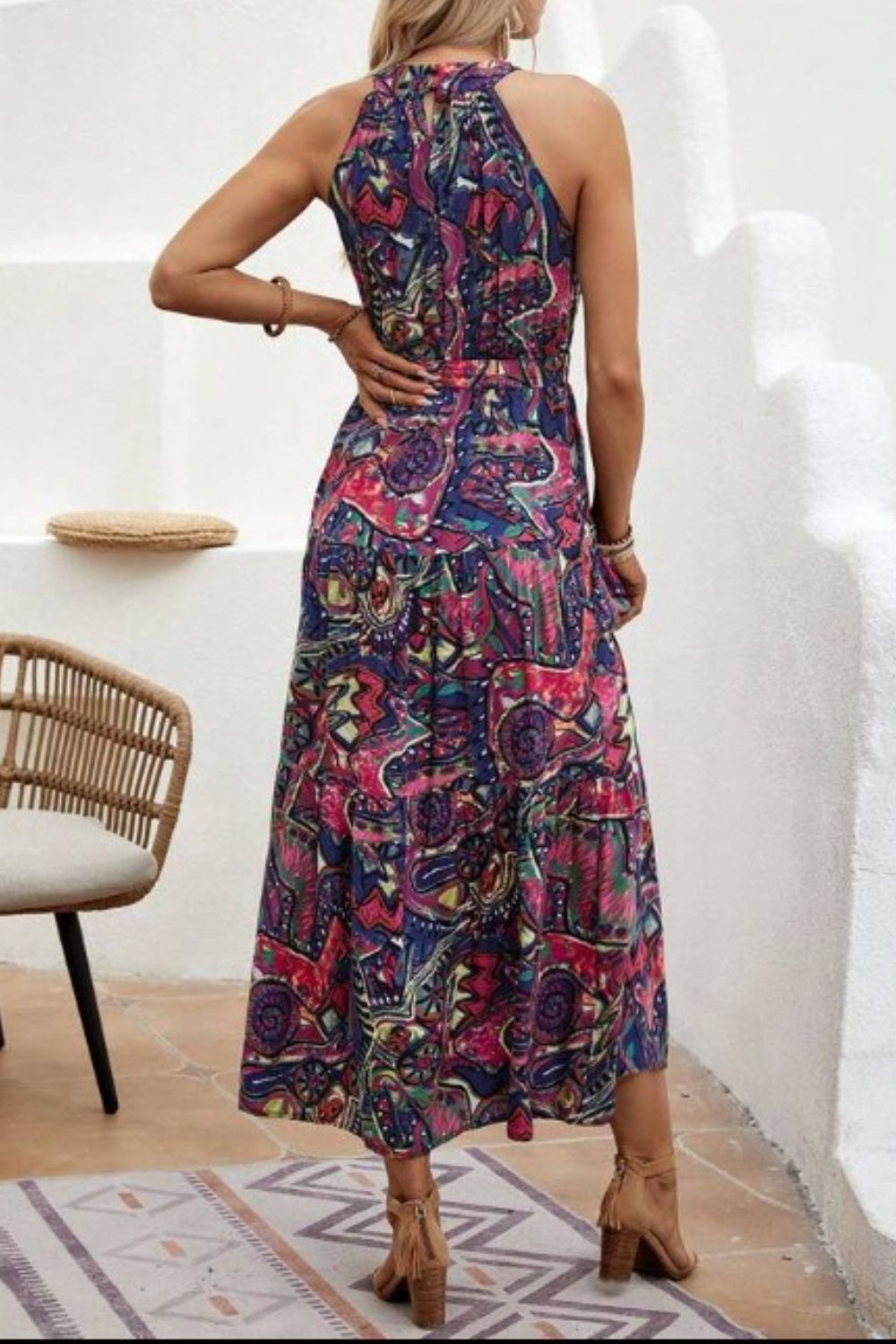 Garden Kiss Halter Maxi Dress