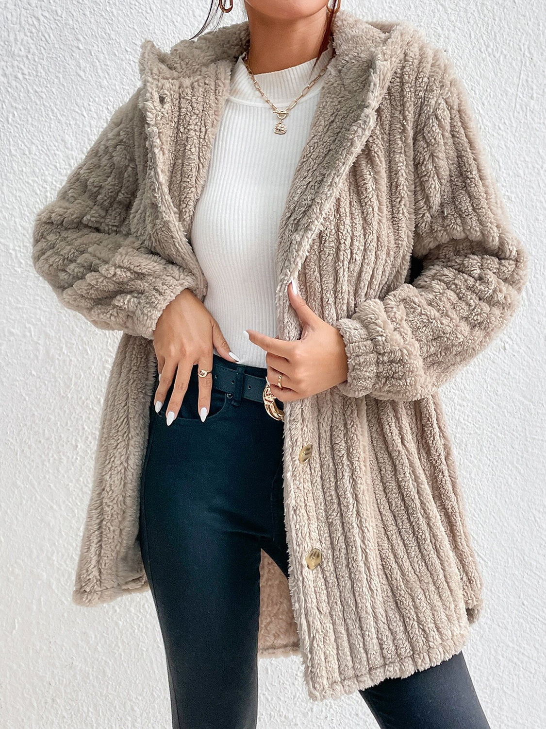 Milan Ribbed Plush Coat