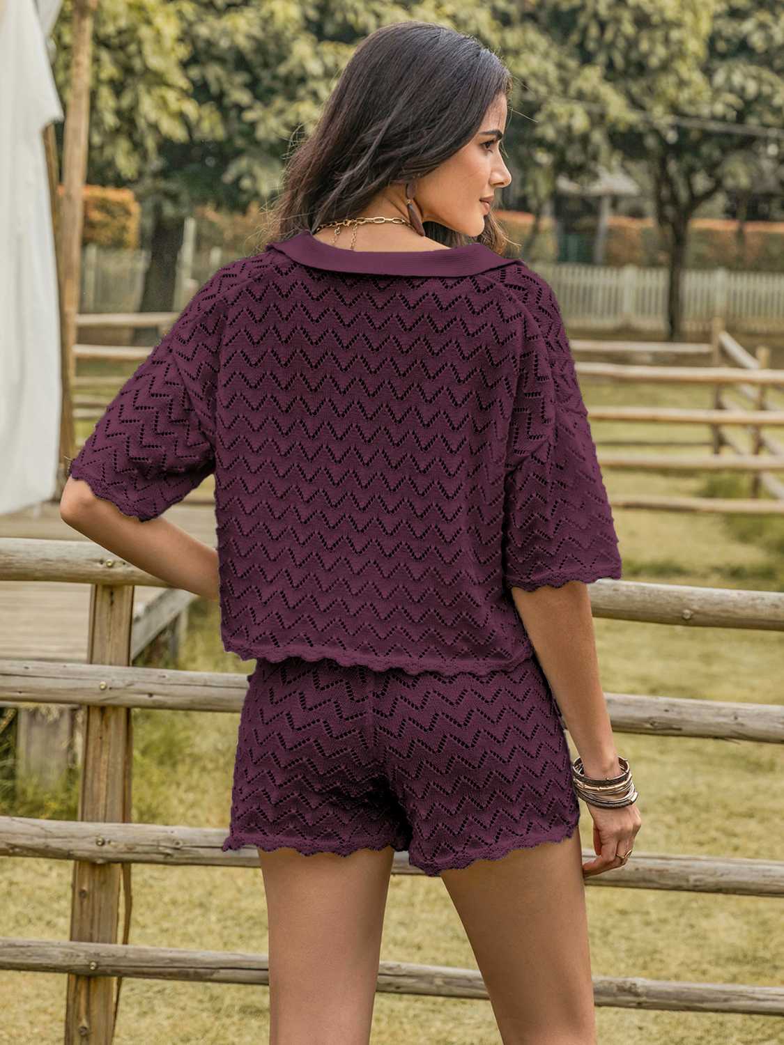 Allure Eyelet Shorts Set