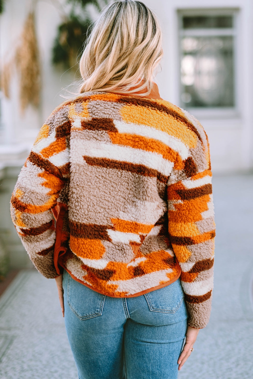 Amber Fuzzy Touch Snap Jacket