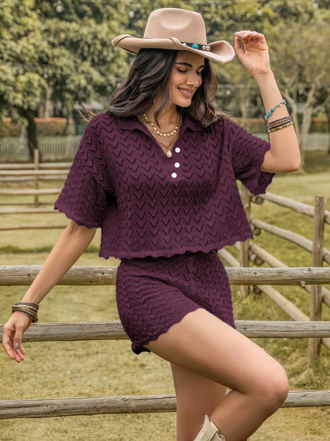 Allure Eyelet Shorts Set