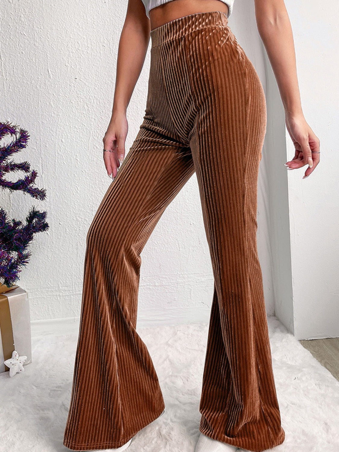 Toasted Toffee Ribbed Bootcut Pants