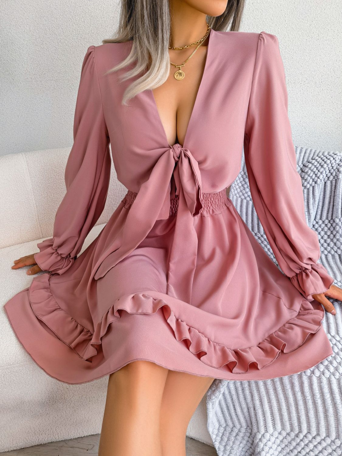 Knot in Bloom Smocked Waist Dress