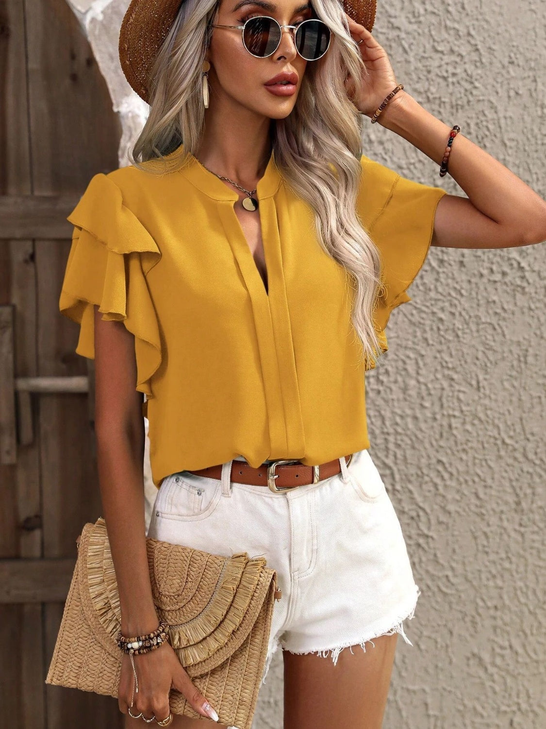 Victoria Ruffle Sleeve Top