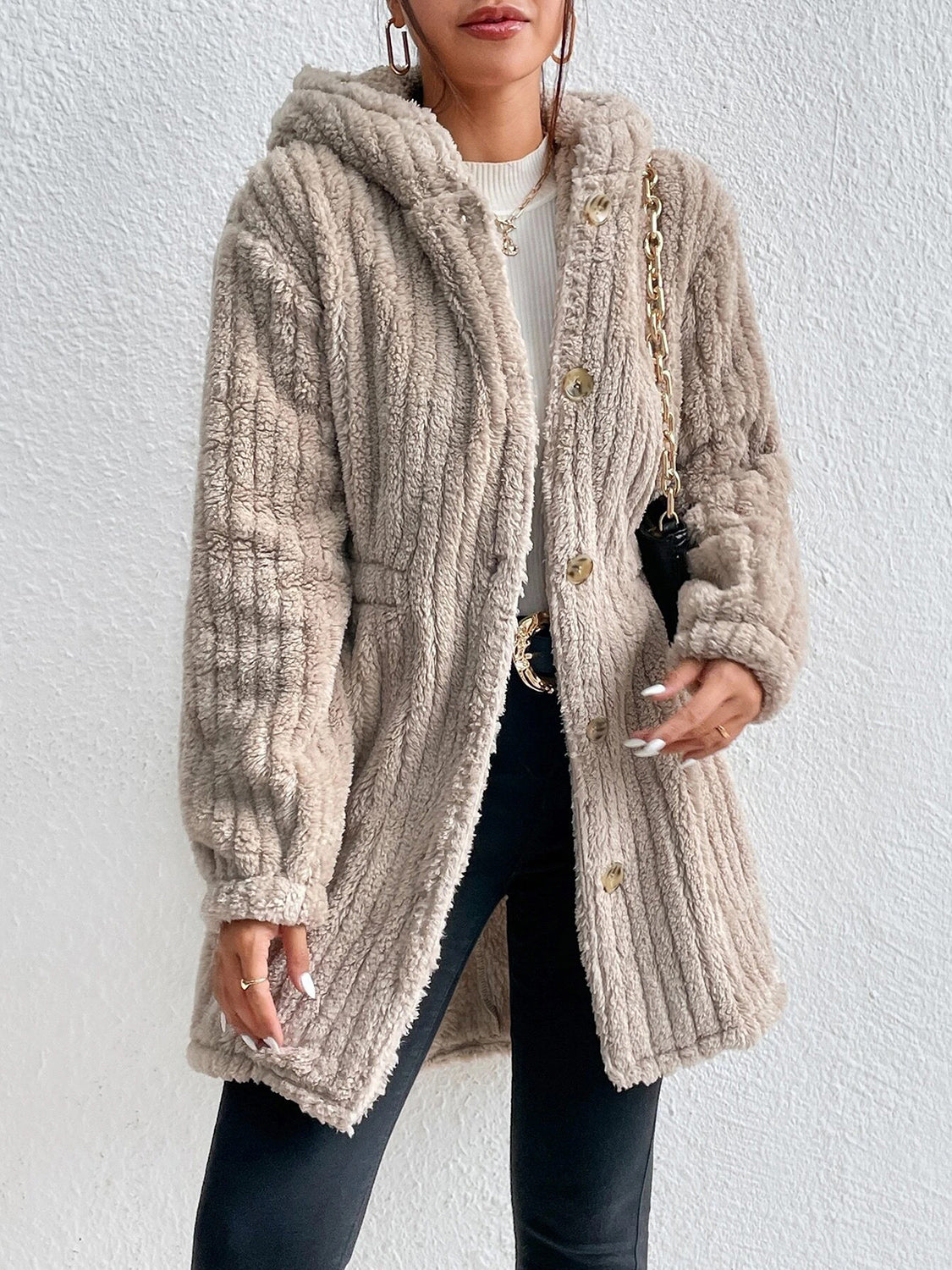 Milan Ribbed Plush Coat