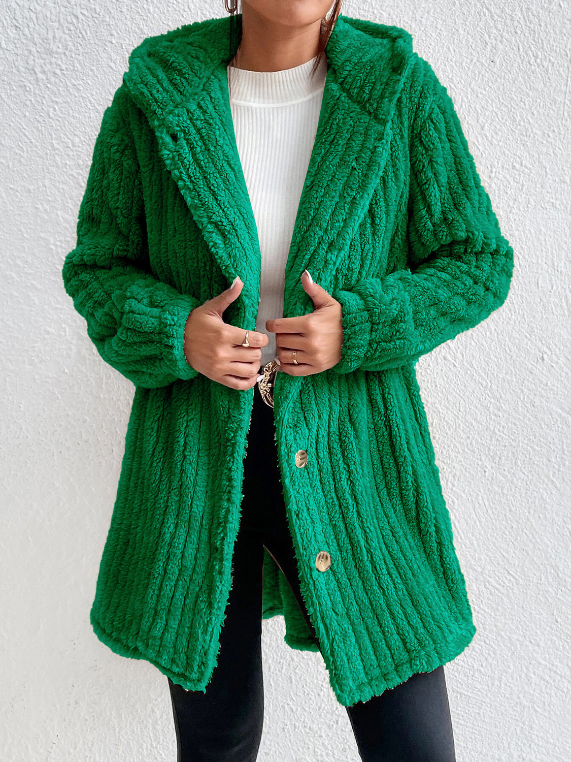 Milan Ribbed Plush Coat