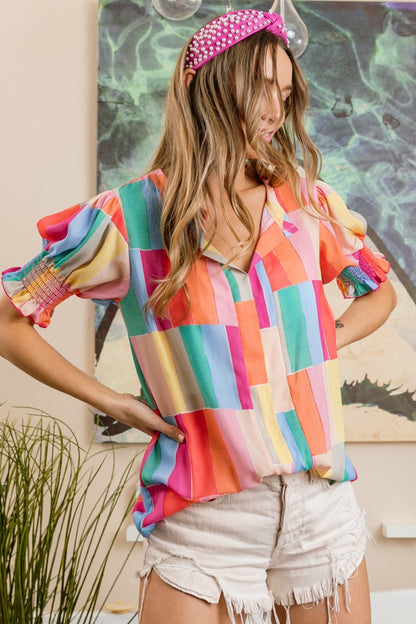 Stacey Color Block Blouse