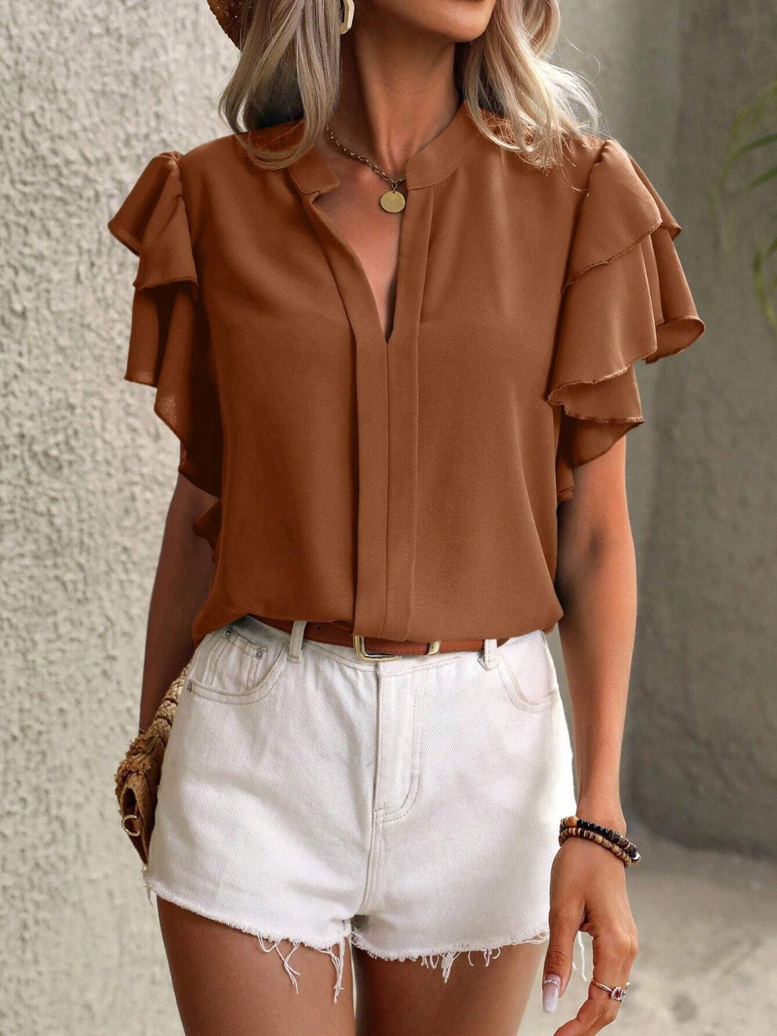 Victoria Ruffle Sleeve Top