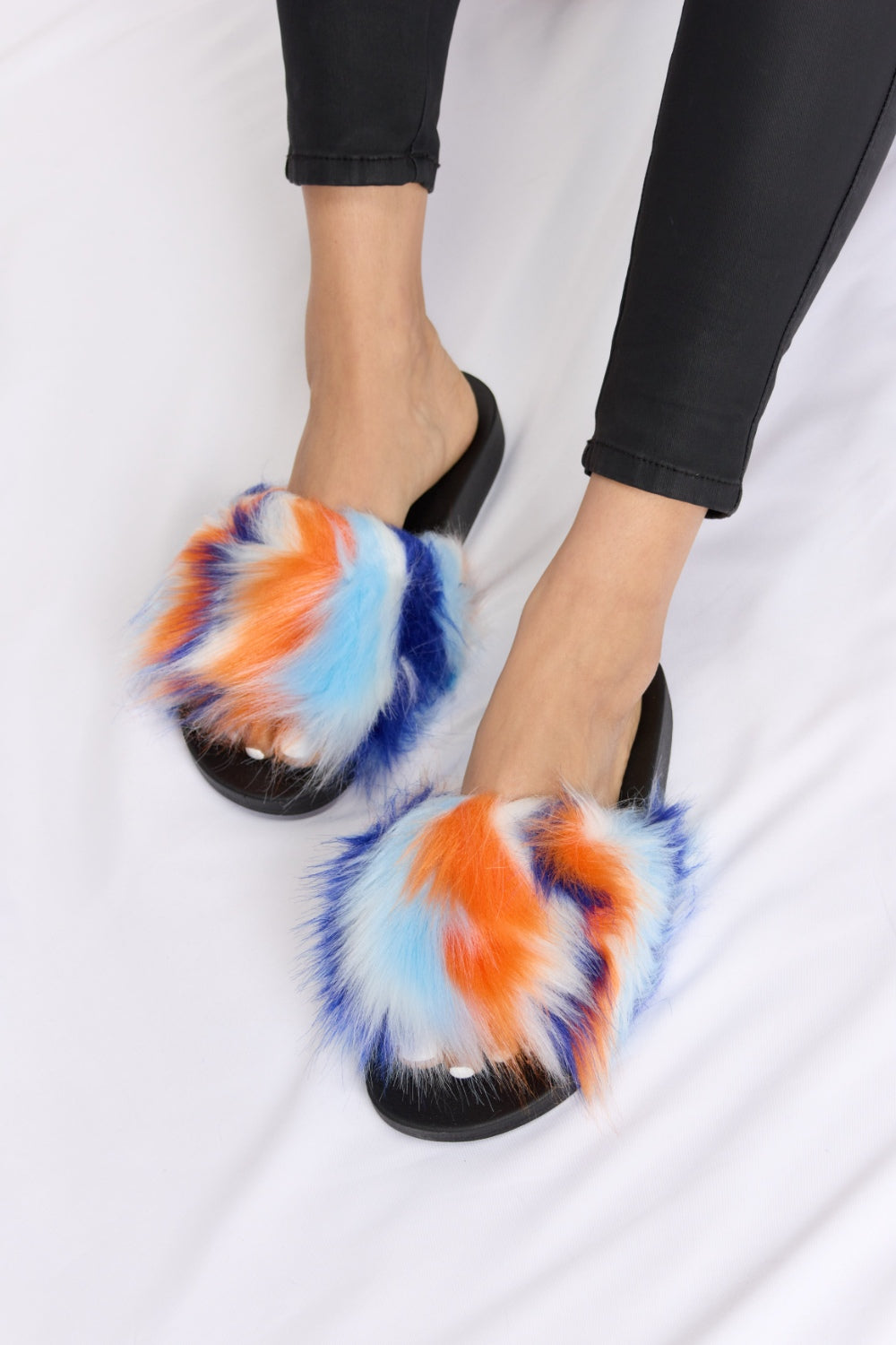Vida Furry Open-Toe Sandals