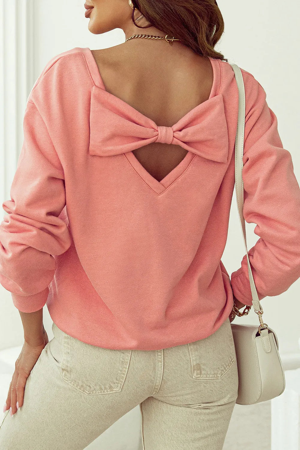 Bow Accent Cozy Sweatshirt