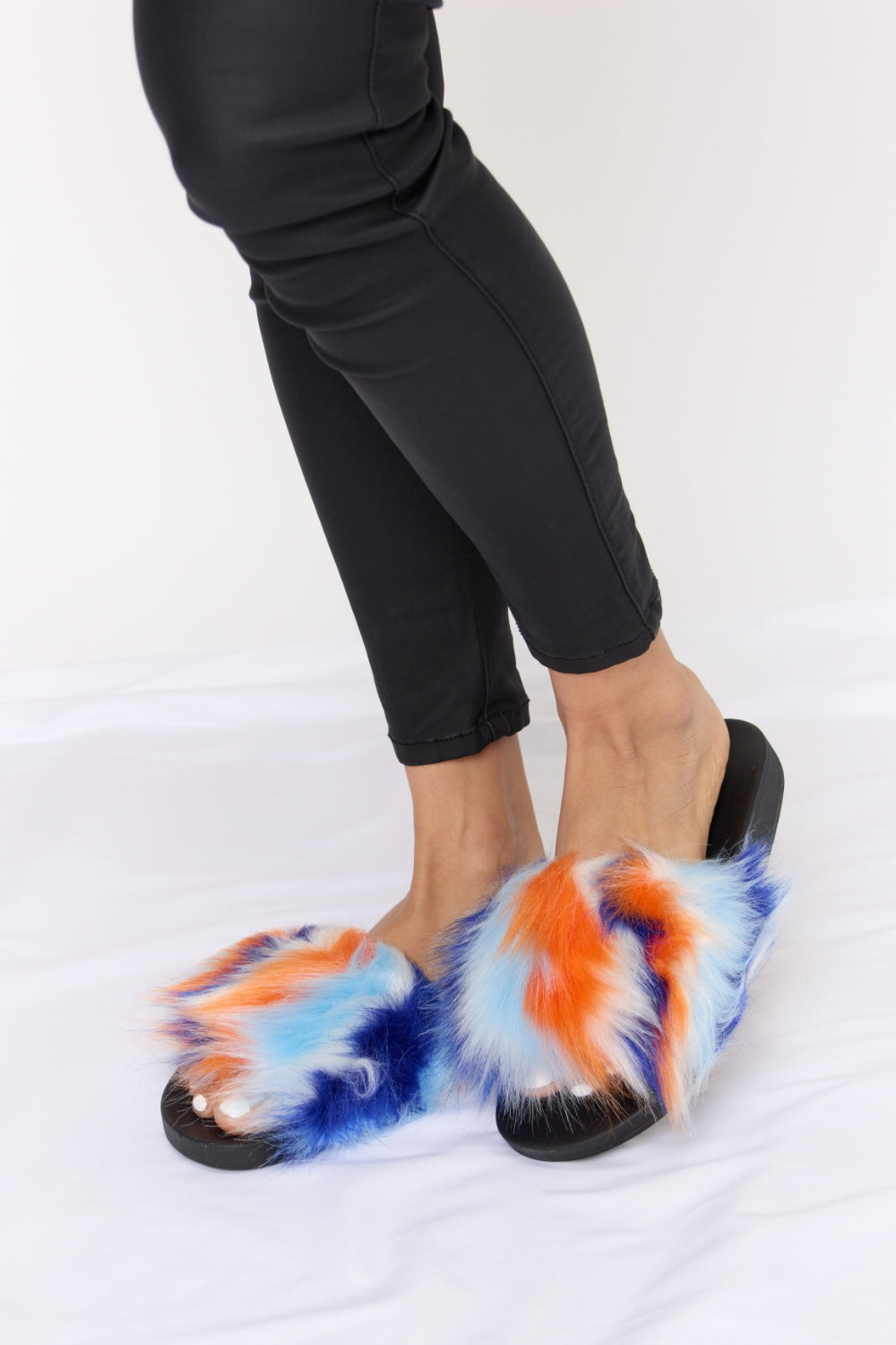 Vida Furry Open-Toe Sandals