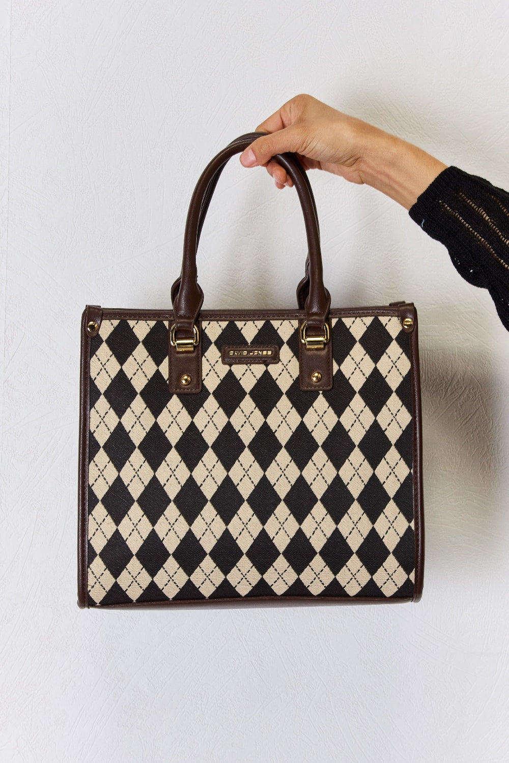 Belle Argyle Vegan Leather Handbag