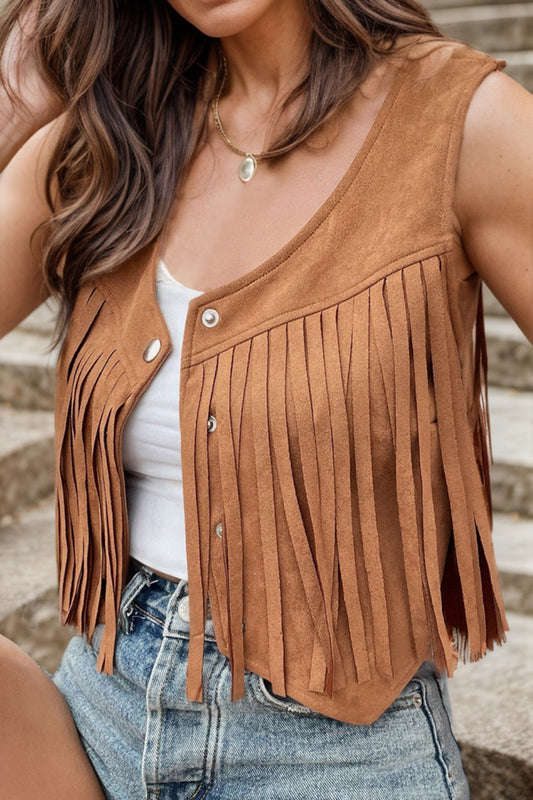 Butterscotch Bliss Fringe Vest
