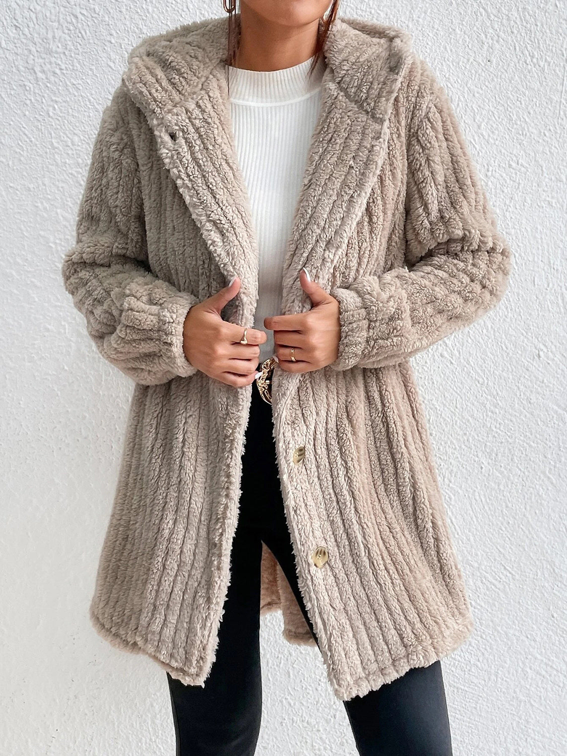 Milan Ribbed Plush Coat