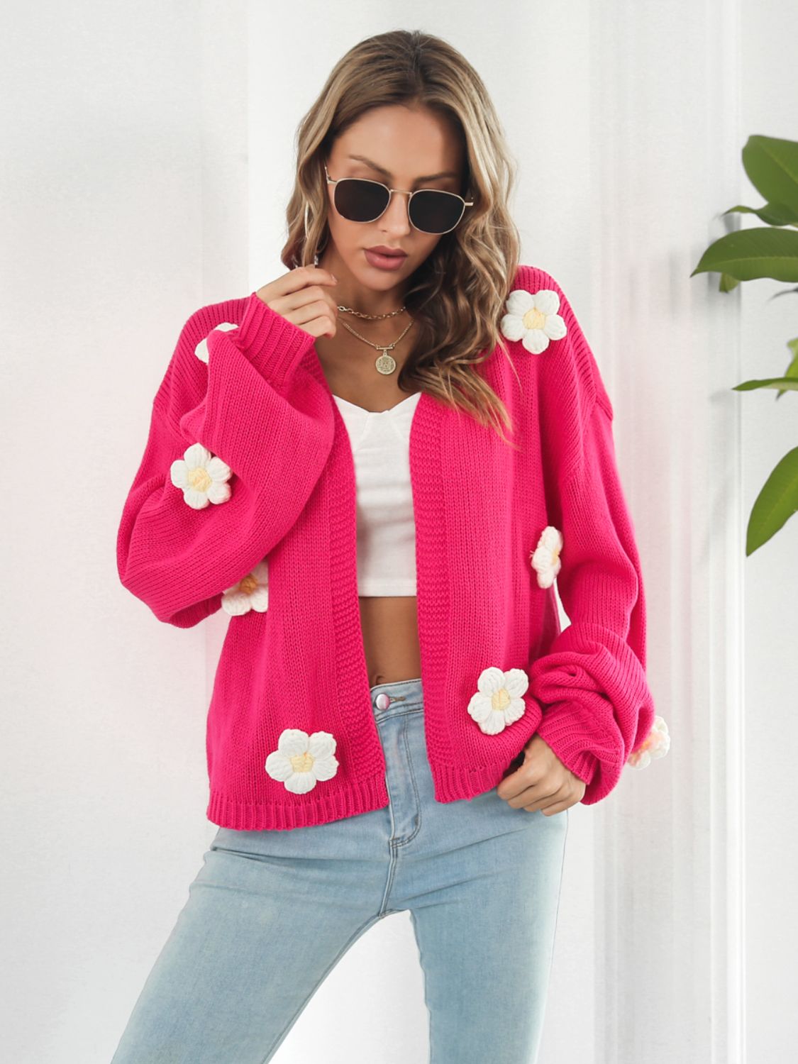 Timeless Daisy Open Front Cardi
